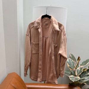 Aerie Tan Button-Up Sweater “Shacket”